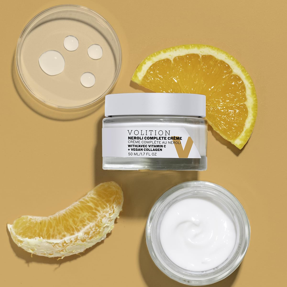 Volition Neroli Complete Crème with Vitamin C + Vegan Collagen | Hydrating Cream for Normal to Combination Skin