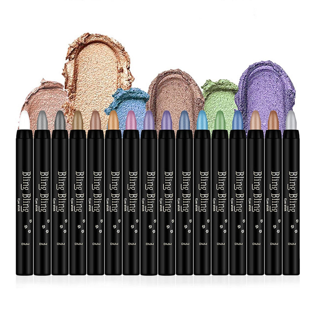 VolksRose 16 Colors Eyeshadow Shimmer Sticks – Creamy, Waterproof Eye Shadow Pencil Set