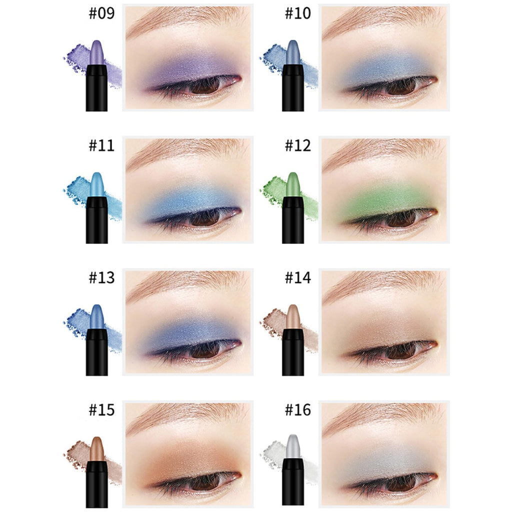VolksRose 16 Colors Eyeshadow Shimmer Sticks – Creamy, Waterproof Eye Shadow Pencil Set