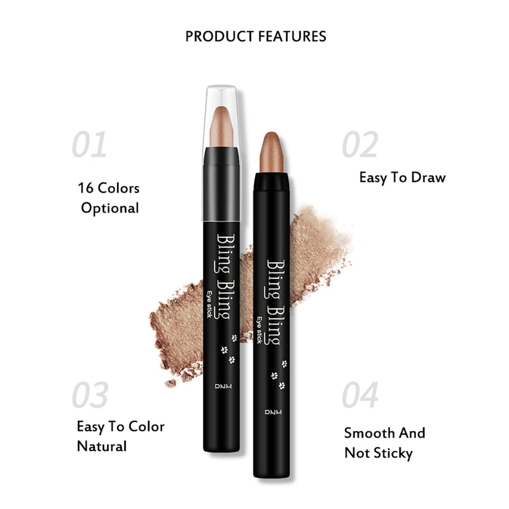 VolksRose 16 Colors Eyeshadow Shimmer Sticks – Creamy, Waterproof Eye Shadow Pencil Set