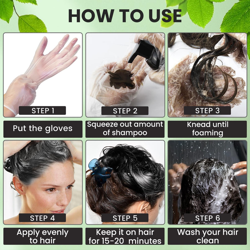 VOLLUCK Hair Dye Shampoo 3-in-1 for Gray Coverage | Long-Lasting Color