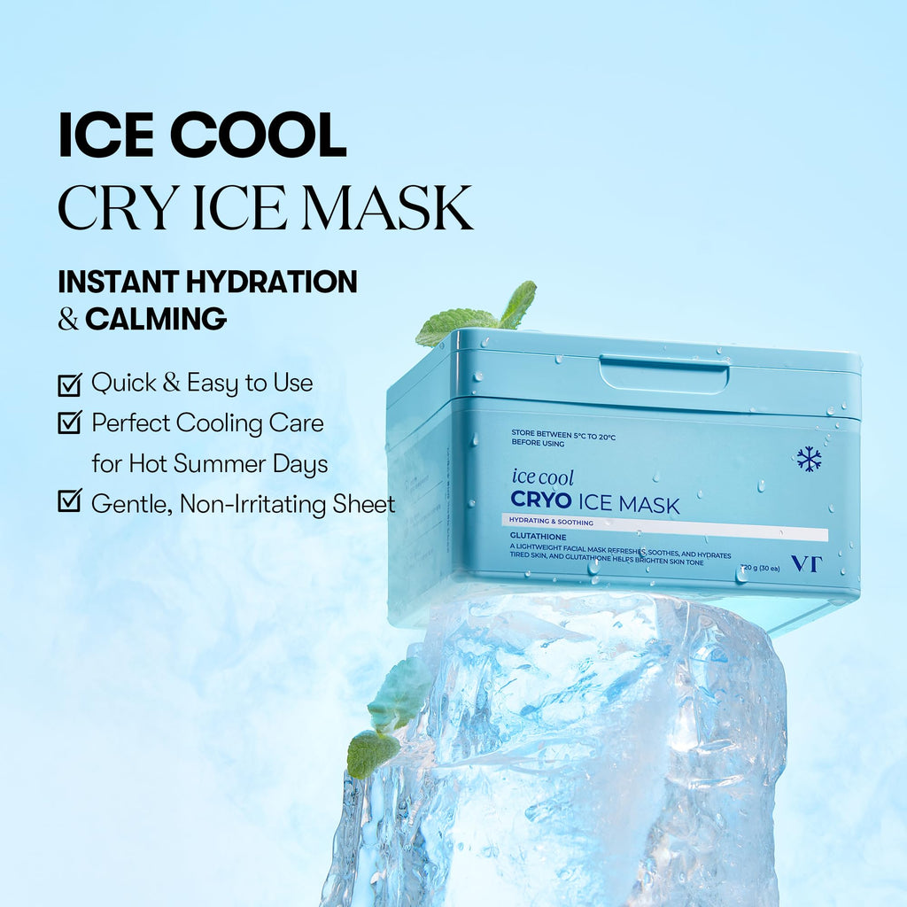 VT COSMETICS Cryo Ice Mask | Hydrating Sheet Mask for Instant Cooling & Glow