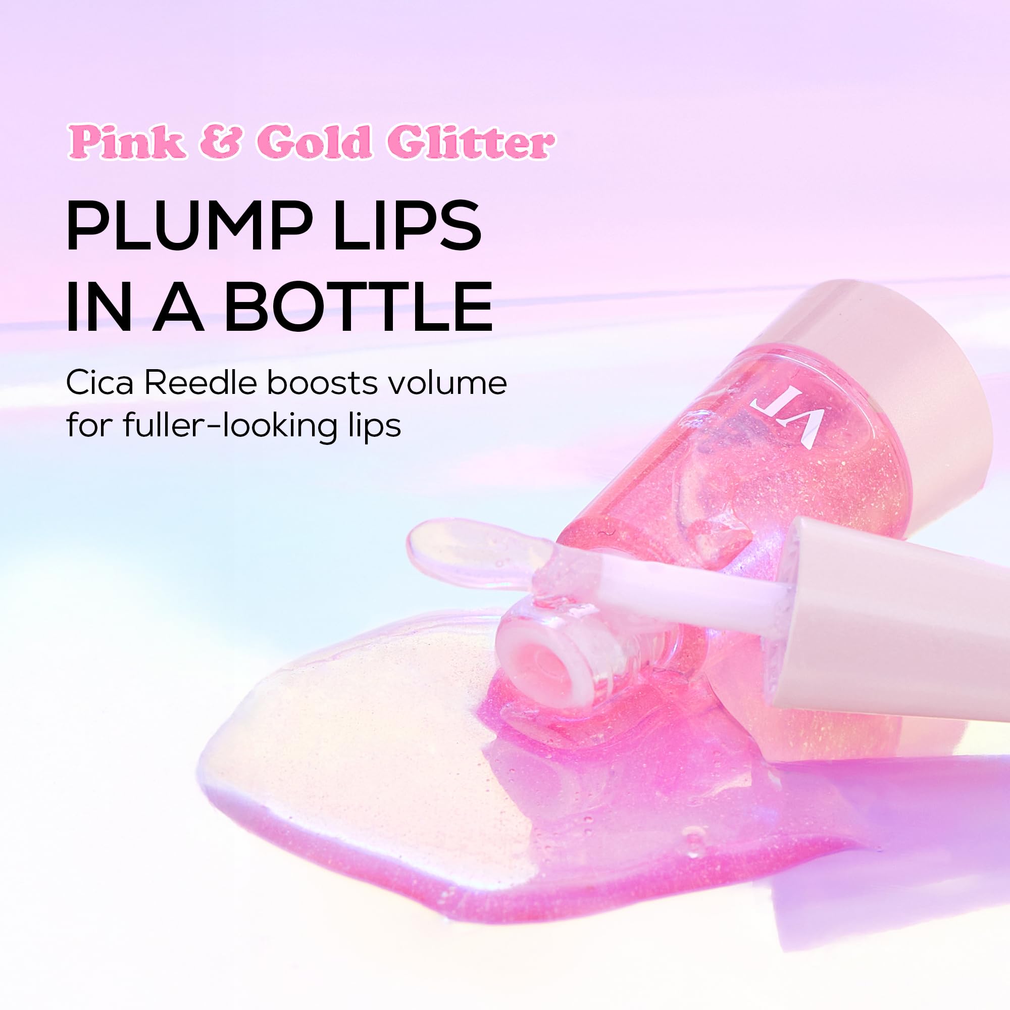 VT COSMETICS Reedle Shot Lip Plumper with Twinkle & Glitter | Hydration, Plump & Shine 0.15 oz