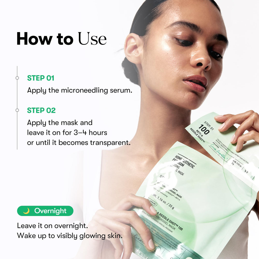 VT COSMETICS Reti-A Reedle Shot 100 2-Step Hydrogel Mask – Intensive Tightening, Retinol Alternative, Overnight Mask