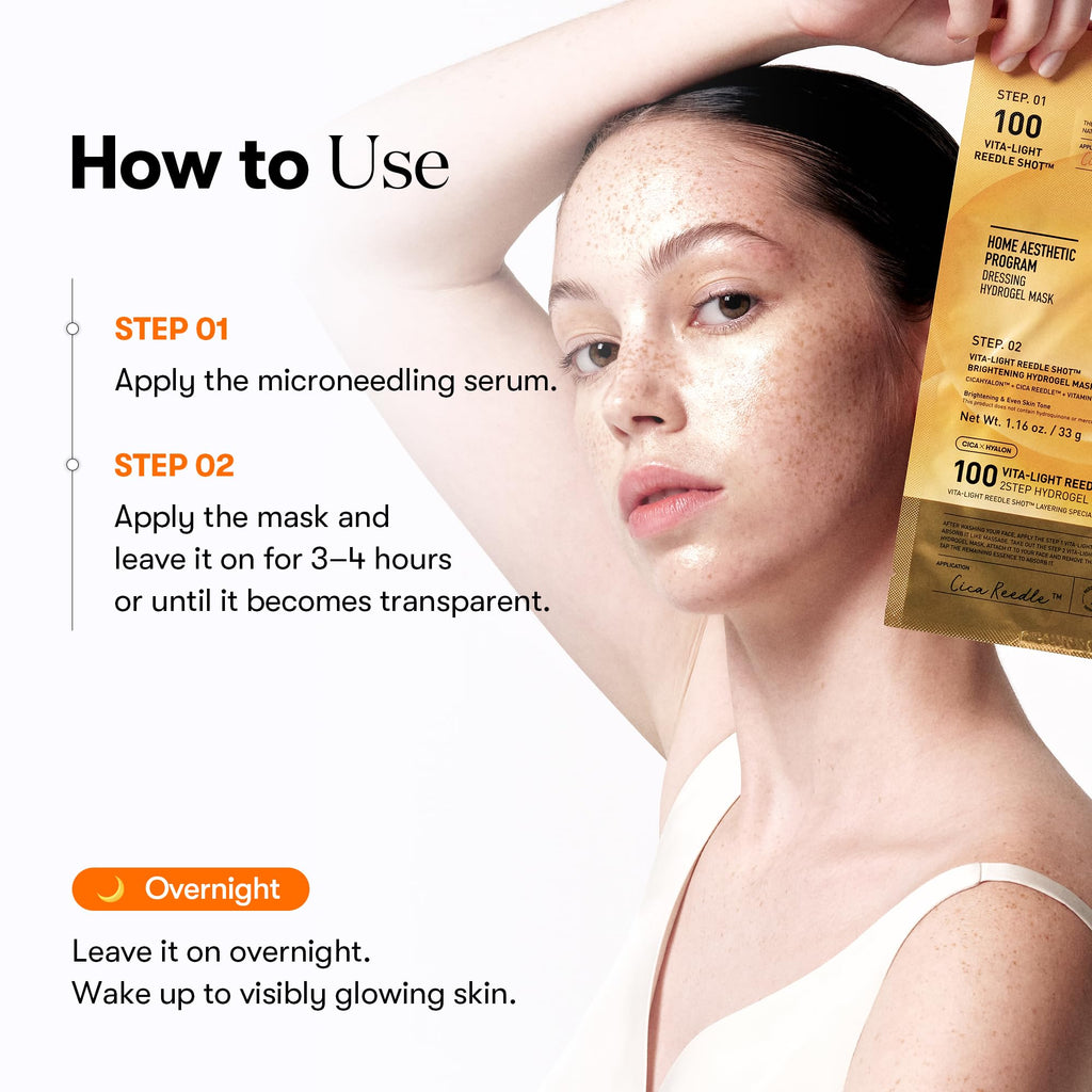 VT COSMETICS Vita-Light Reedle Shot 2-Step Hydrogel Mask – Intensive Glow & Even Tone