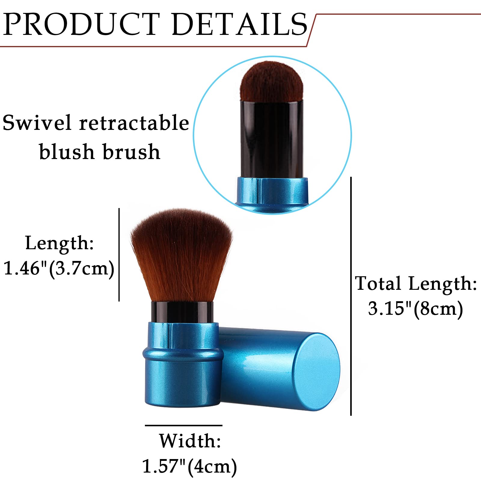 Vtrem Retractable Kabuki Brush - Travel-Ready Powder Brush with Cover