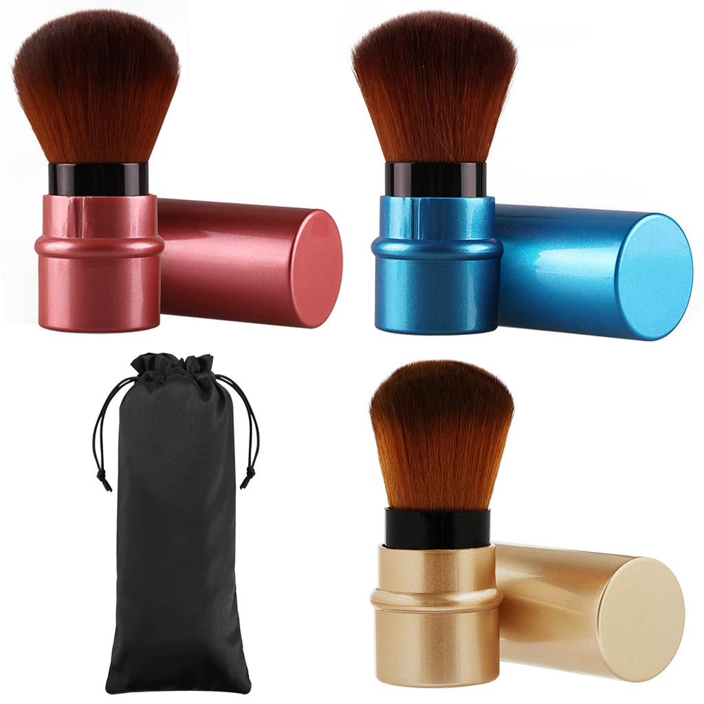 Vtrem Retractable Kabuki Brush - Travel-Ready Powder Brush with Cover