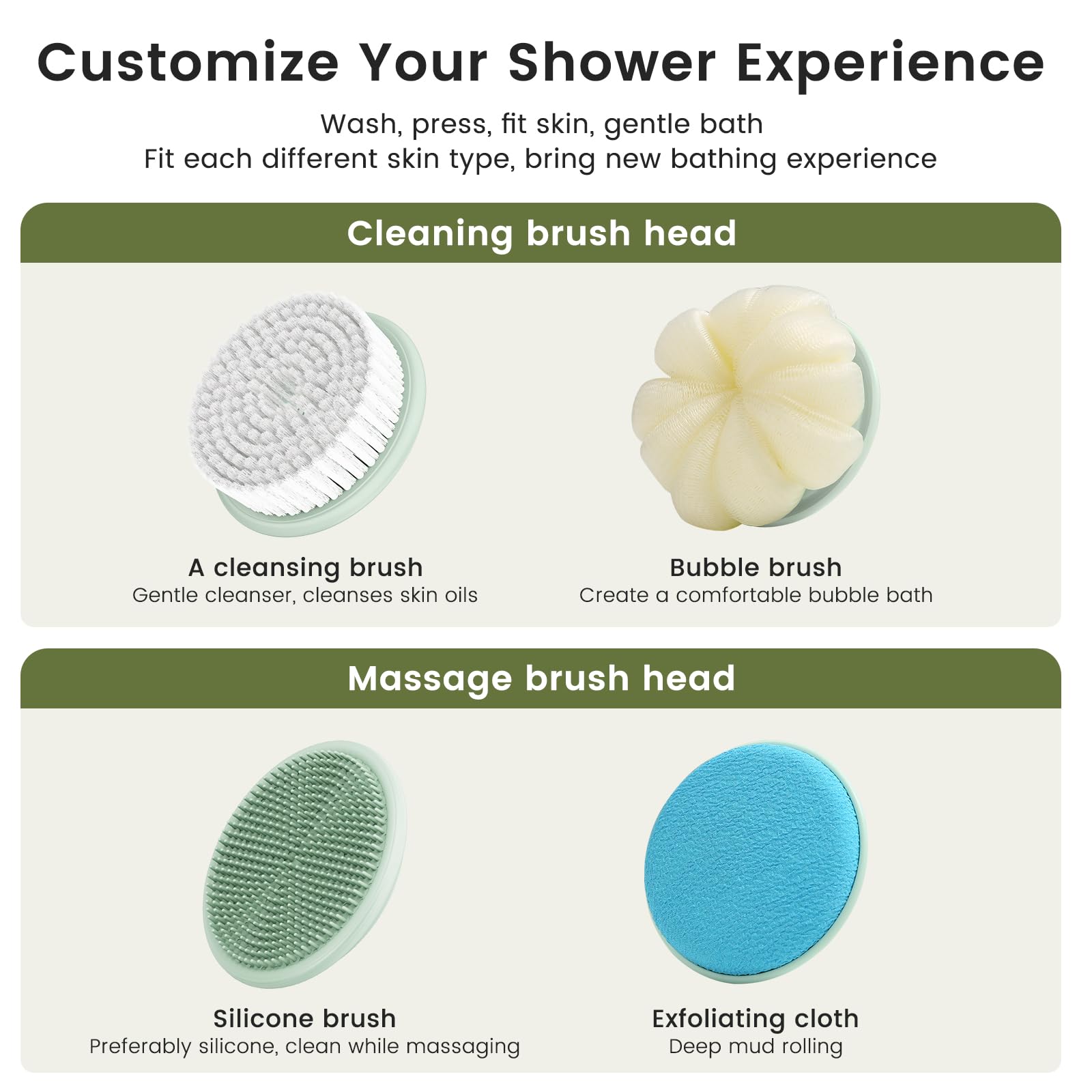VWMYQ Electric Back Scrubber – Waterproof Rechargeable Exfoliating Brush for Deep Back Cleansing