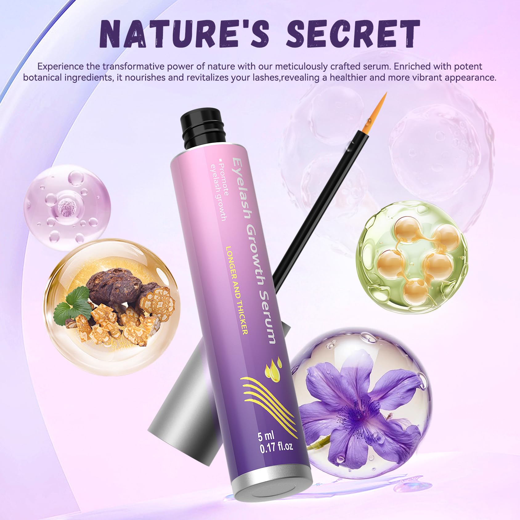 Vxzit Lash Serum | Gentle Natural Vegan Eyelash Growth & Nourishing Treatment 5ml