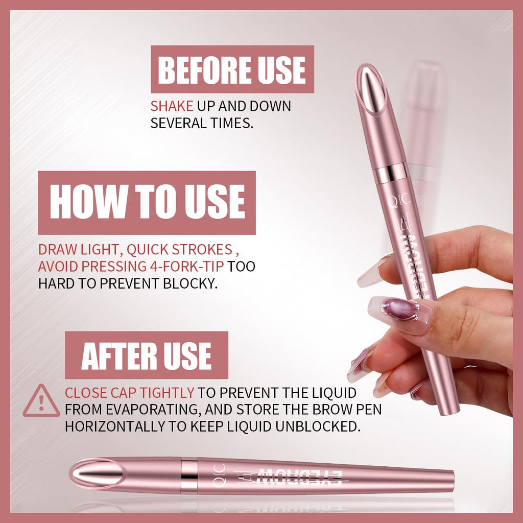 W3W Eyebrow Pencil for Women – 4-Fork Tip Microblading Style, Waterproof, Long-Lasting, Natural Look