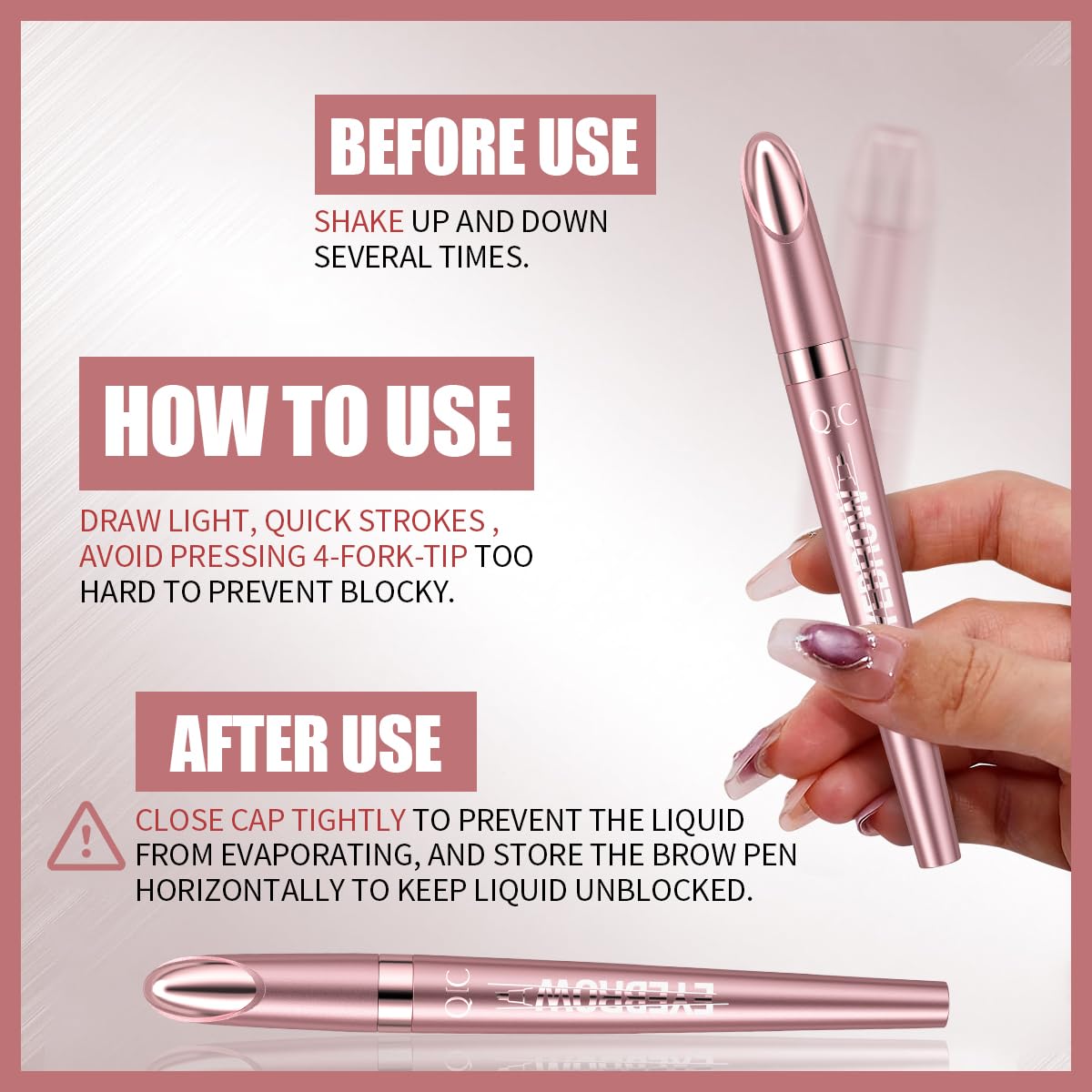 W3W Eyebrow Pencil for Women – 4-Fork Tip Microblading Style, Waterproof, Long-Lasting, Natural Look