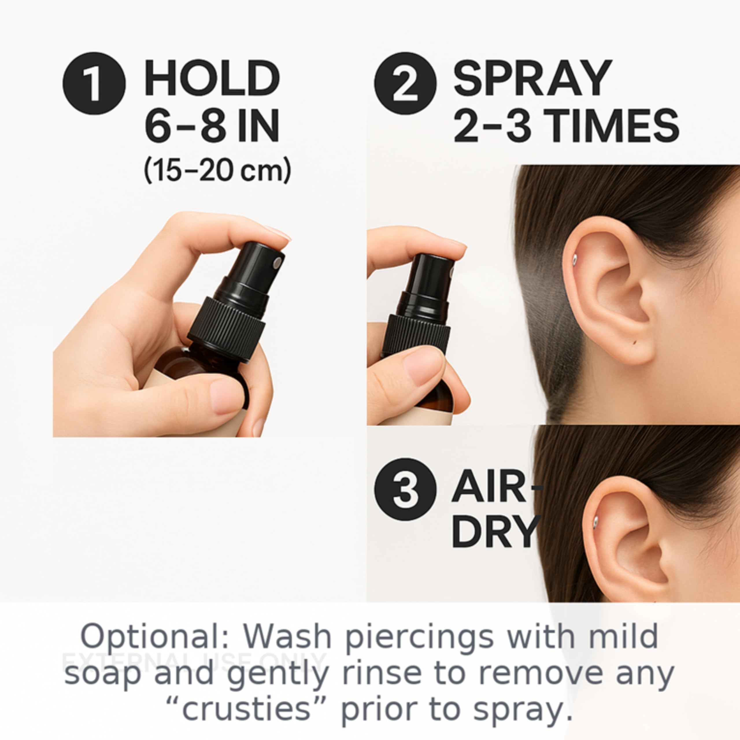 Wacan Advanced Tea Tree Piercing Spray – Alcohol-Free Saline Aftercare for Ears, Nose & Belly
