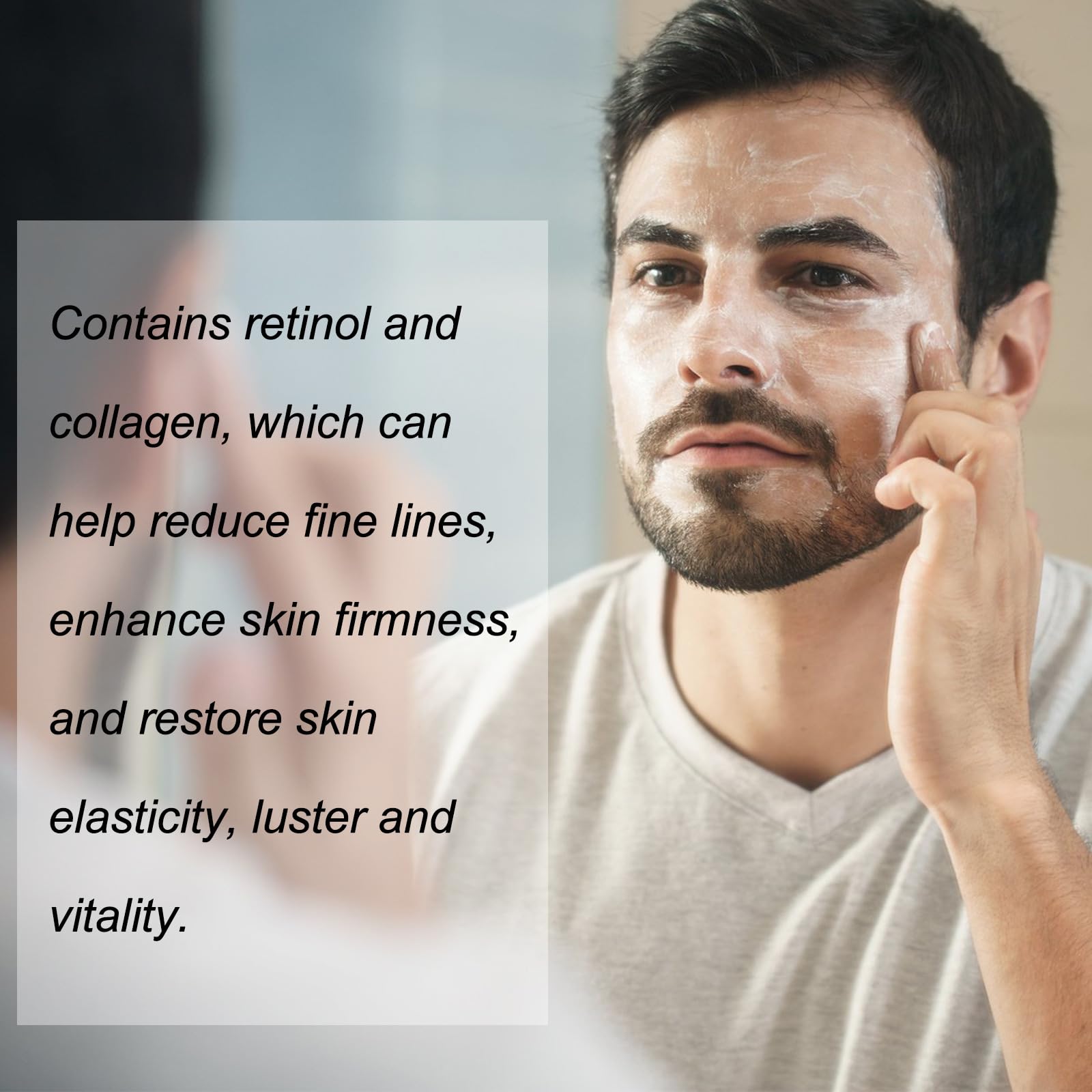 WAESKI 6-in-1 Face Cream for Men – Anti-Aging Moisturizer with Collagen, Hyaluronic Acid & Shea Butter | Reduces Wrinkles, Dark Circles & Puffiness | 1.76 fl oz
