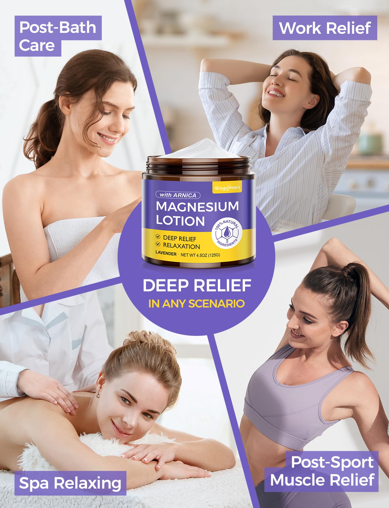 Wagomars Natural Magnesium Lotion for Sleep & Pain Relief | Arnica & Hydration