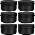 WANBAO 6 Pack 4 oz Aluminum Tins with Screw Lids – Black Airtight Storage for Spices, Lip Balm & Candies