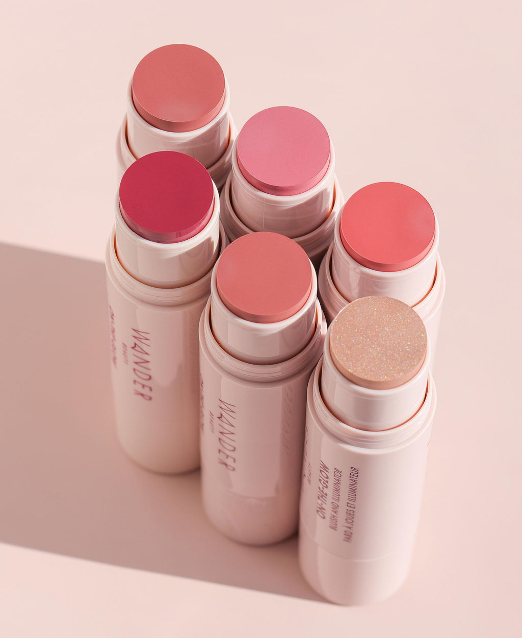 Wander Beauty On-the-Glow Blush & Illuminator – Petal Pink / Nude Glow, 7-in-1 Hydrating Cream Stick