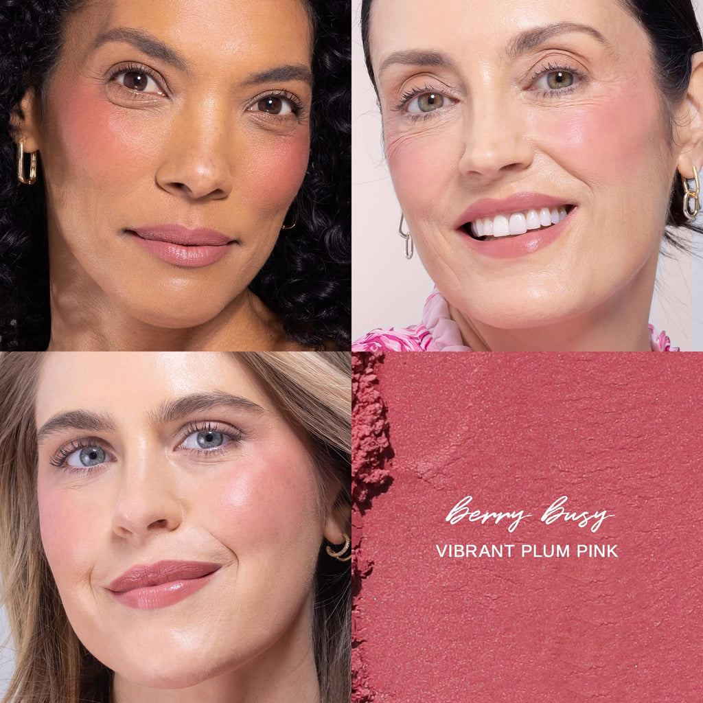 Wander Beauty Hydrating Powder Blush Berry Busy - Buildable, Satin Finish
