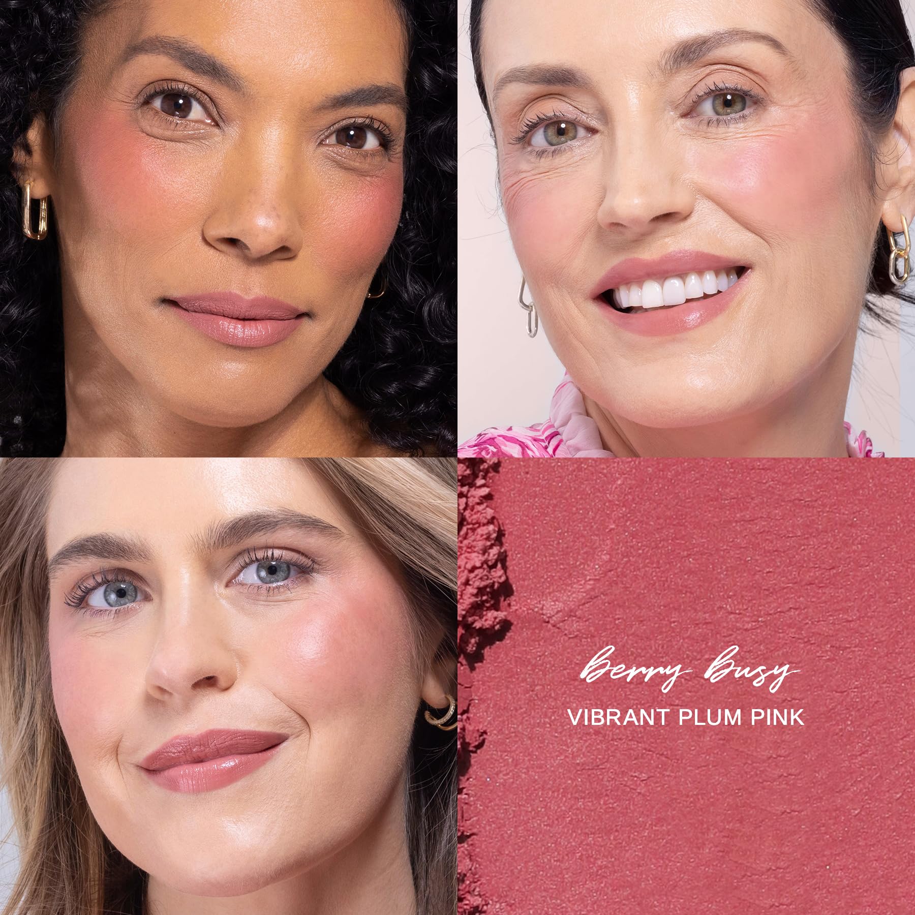 Wander Beauty Hydrating Powder Blush Berry Busy - Buildable, Satin Finish