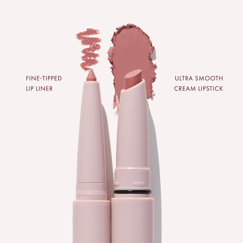 Wander Beauty Lipsetter Dual Cream Lipstick + Lip Liner — Bohemian Blush | Hydrating, Soft Matte Finish