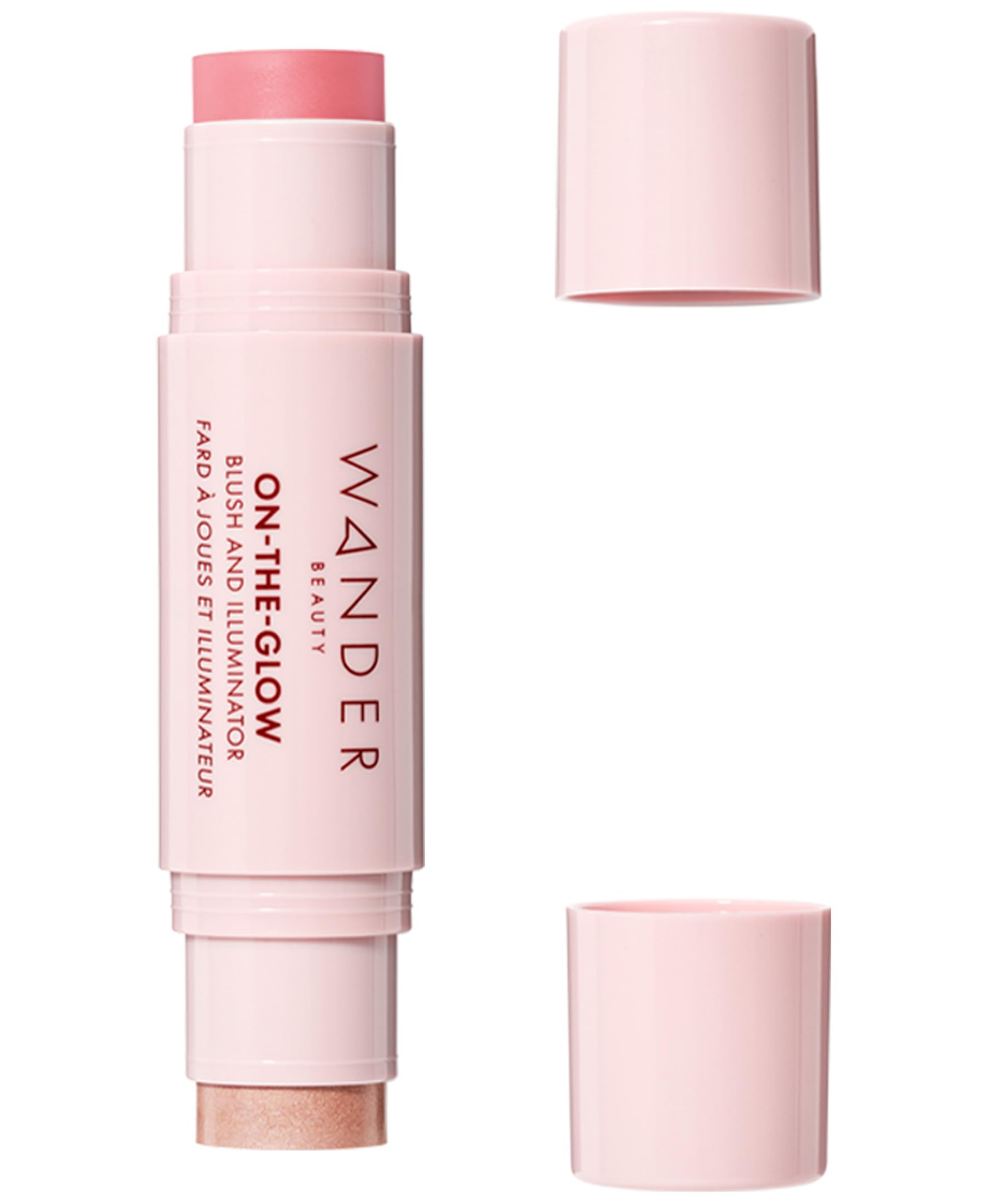 Wander Beauty On-the-Glow Blush & Illuminator – Petal Pink / Nude Glow, 7-in-1 Hydrating Cream Stick