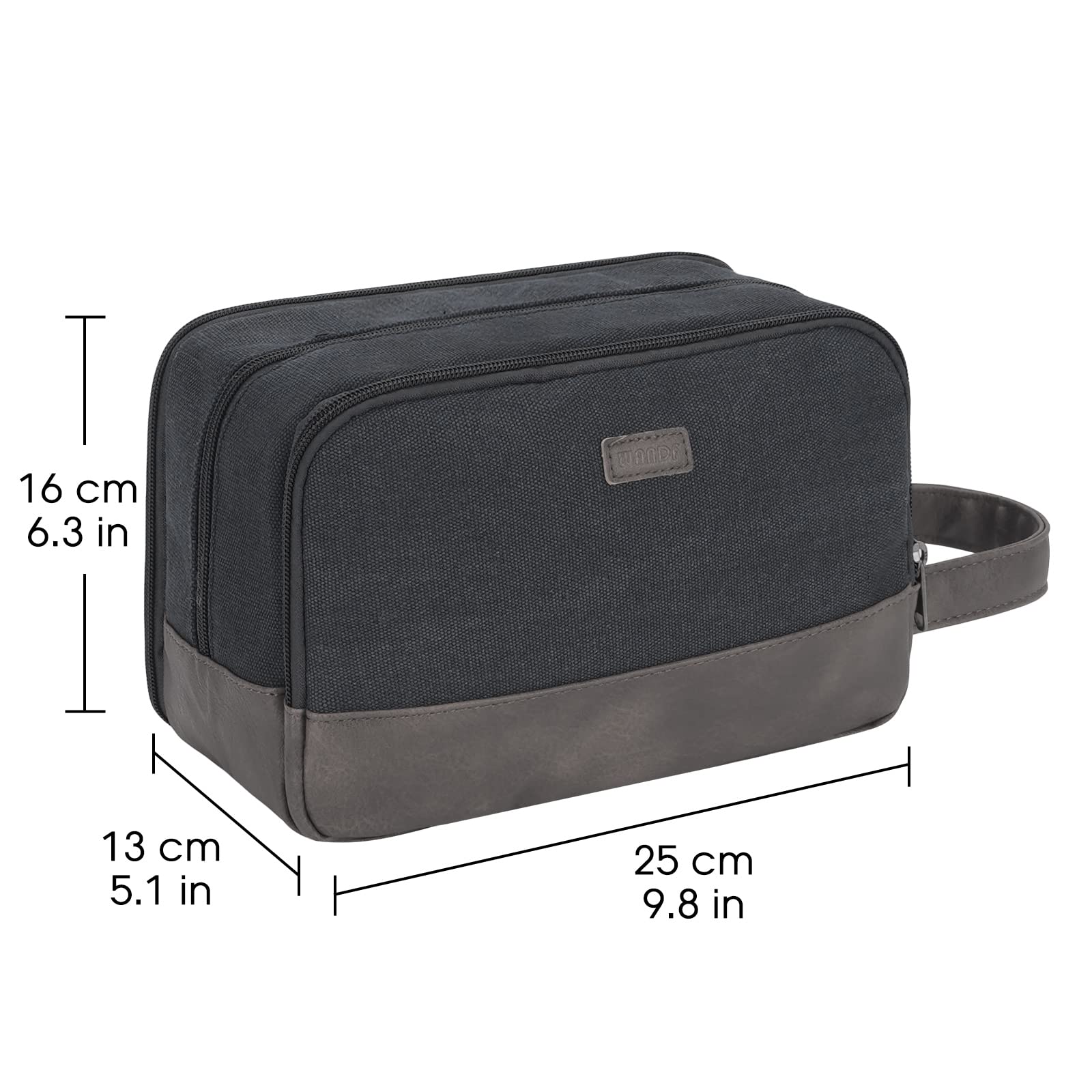WANDF Travel Toiletry Bag – Large Wet/Dry Compartment Dopp Kit for Men & Women