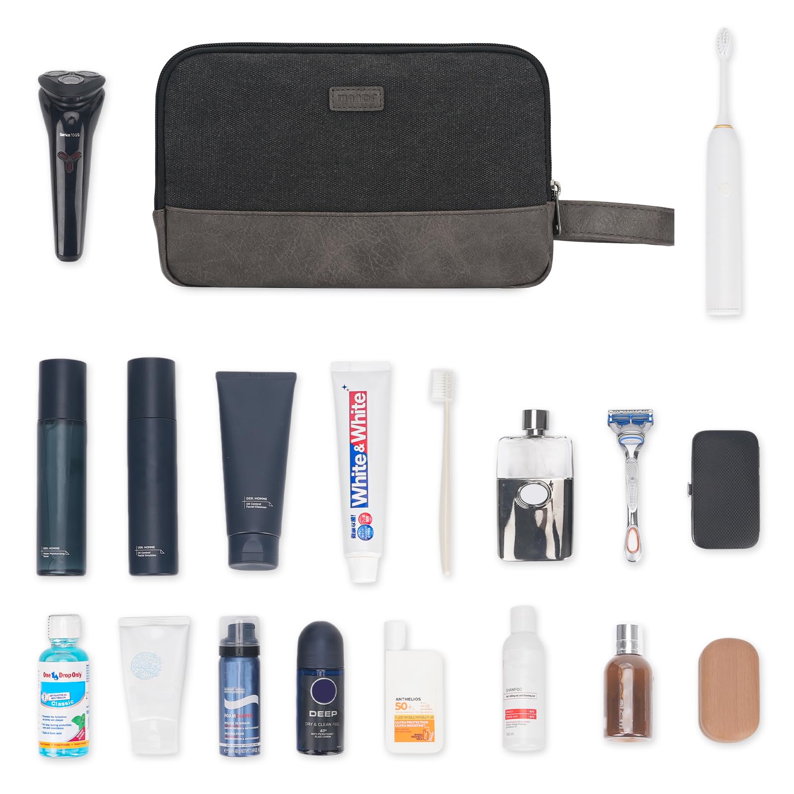 WANDF Travel Toiletry Bag – Large Wet/Dry Compartment Dopp Kit for Men & Women