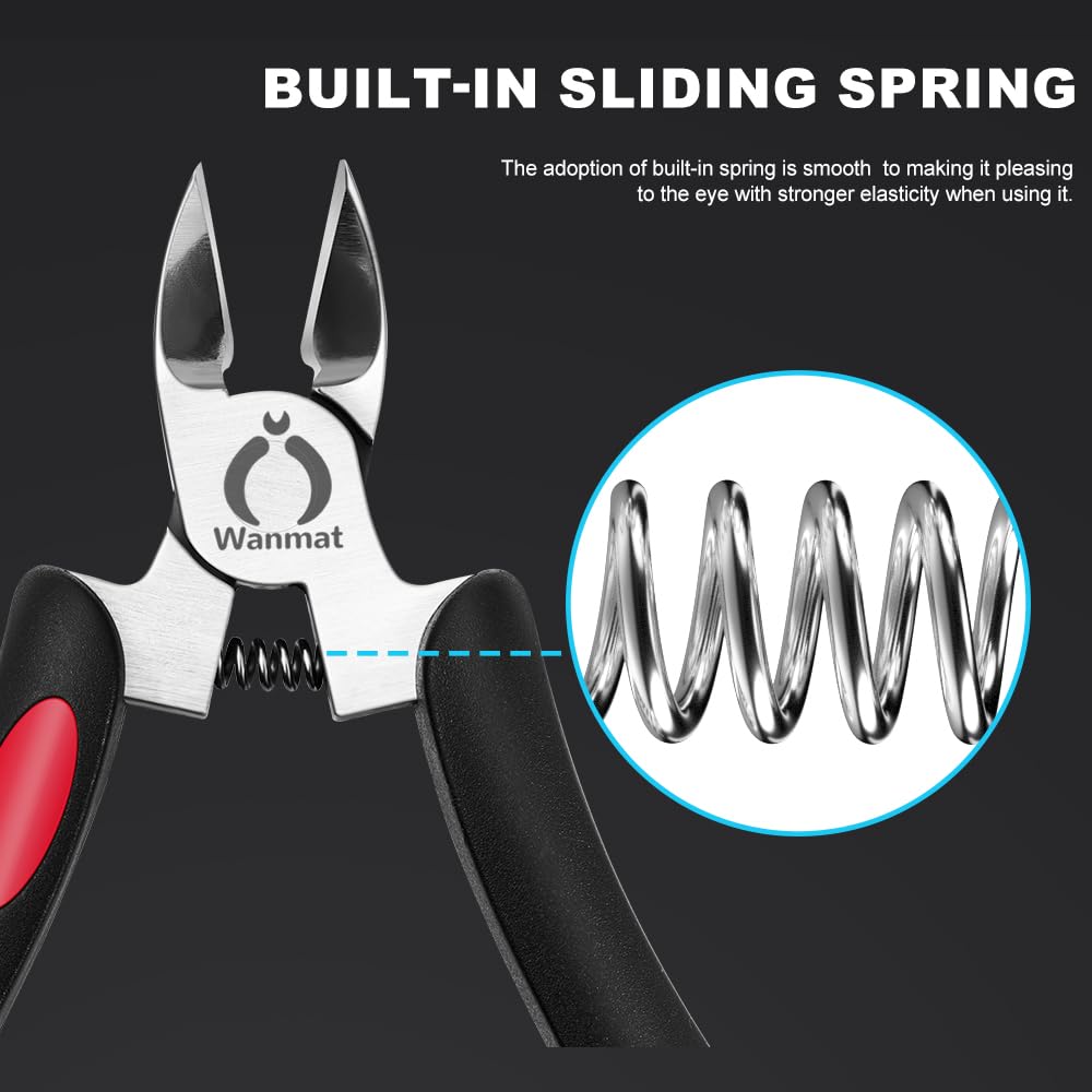 Wanmat Toe Nail Clipper for Ingrown & Thick Nails | Stainless Steel, Soft-Handle for Seniors