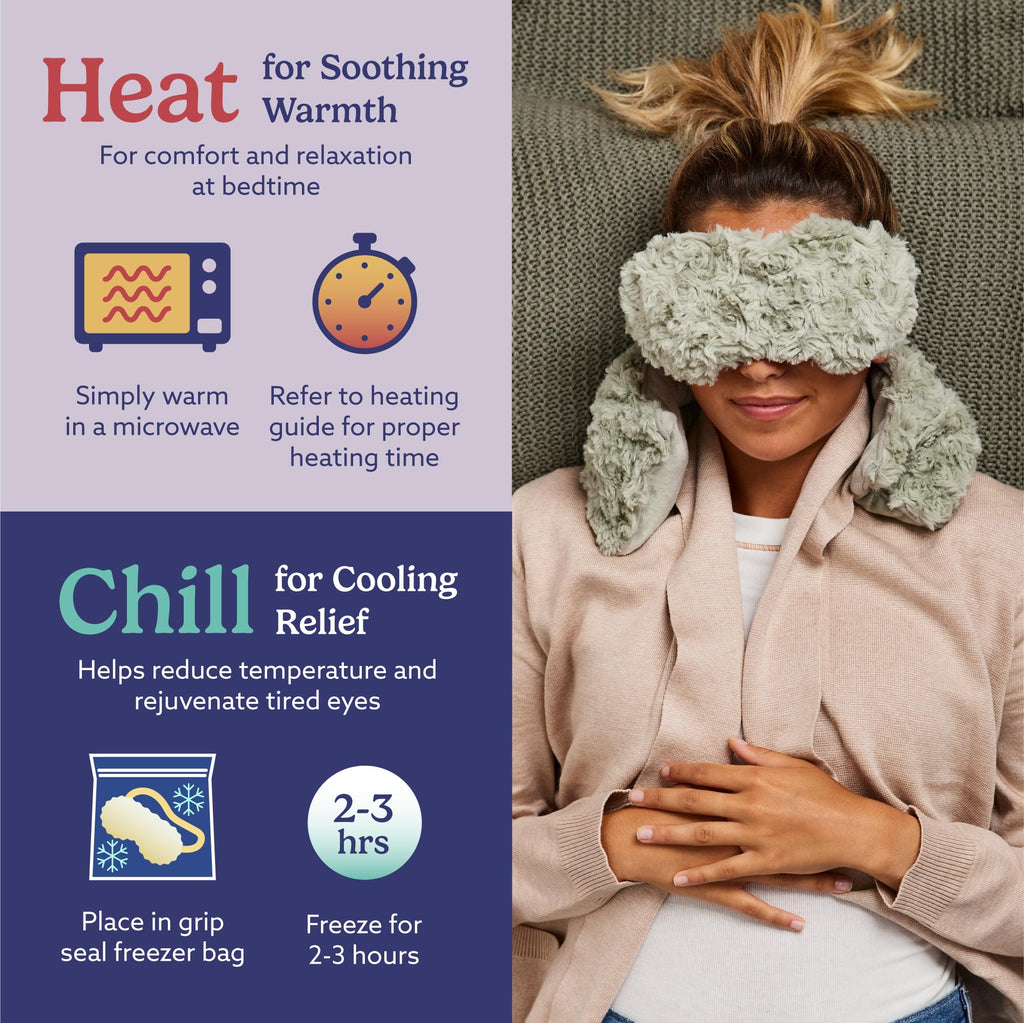 Warmies Microwavable Eye Mask in Curly Sage — Warmth, Comfort & Lavender Calm