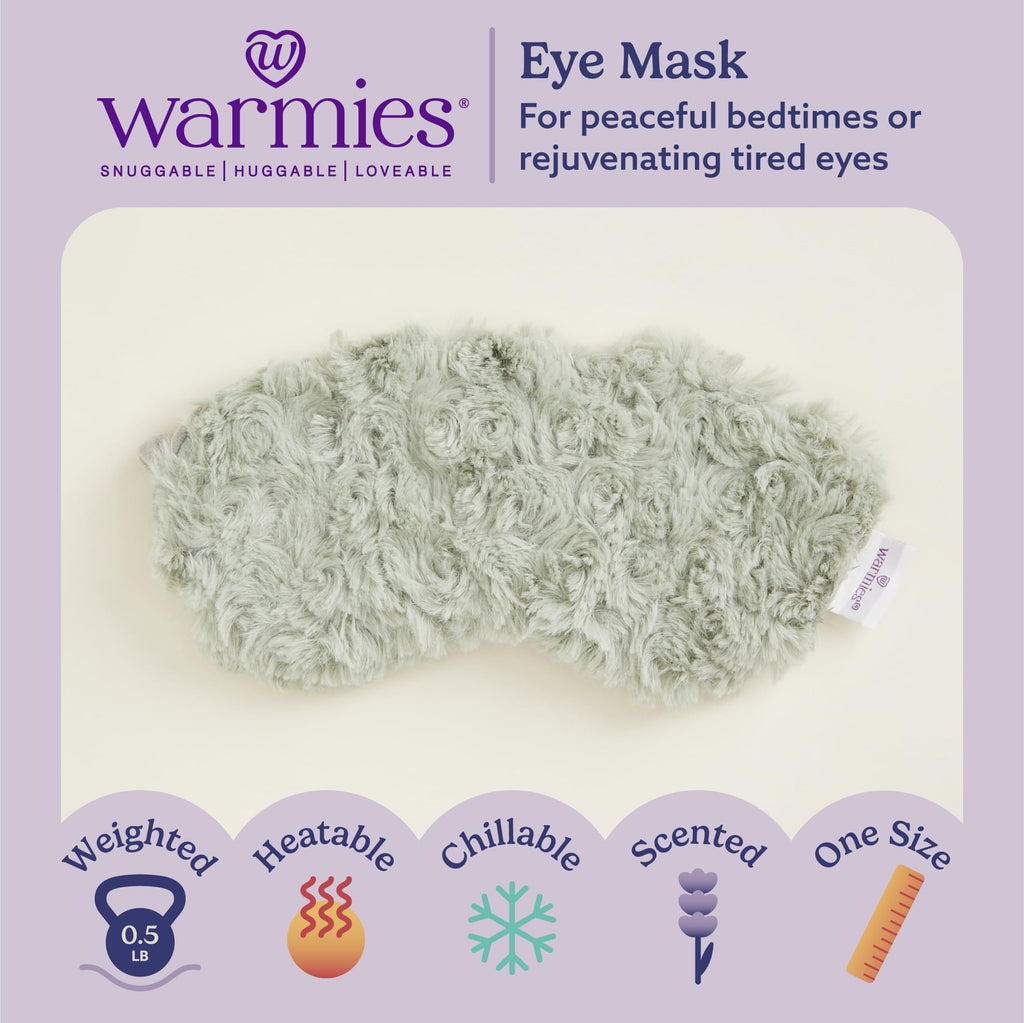 Warmies Microwavable Eye Mask in Curly Sage — Warmth, Comfort & Lavender Calm