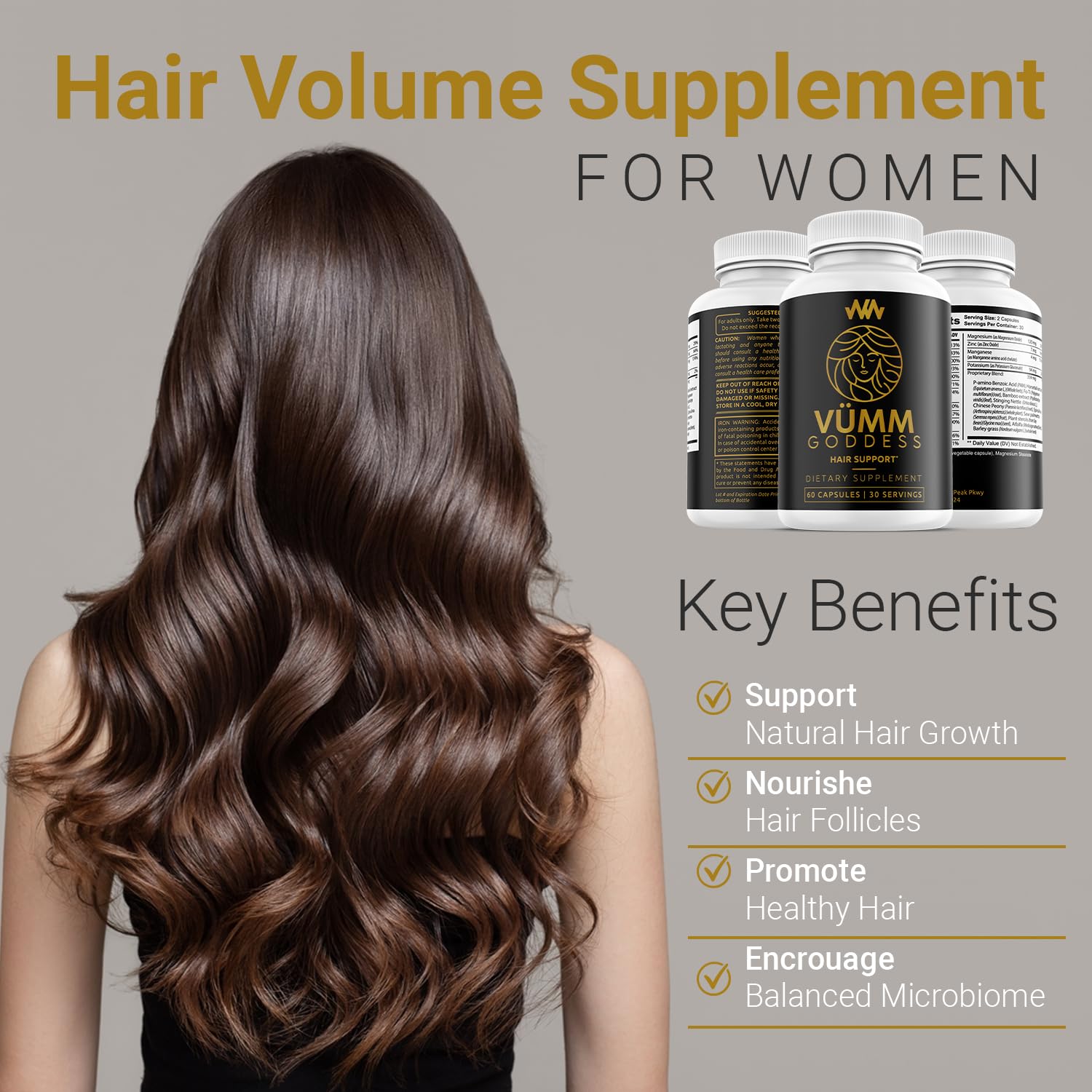 Vümm Goddess by Warped Wellness – Women’s Hair Growth Supplement