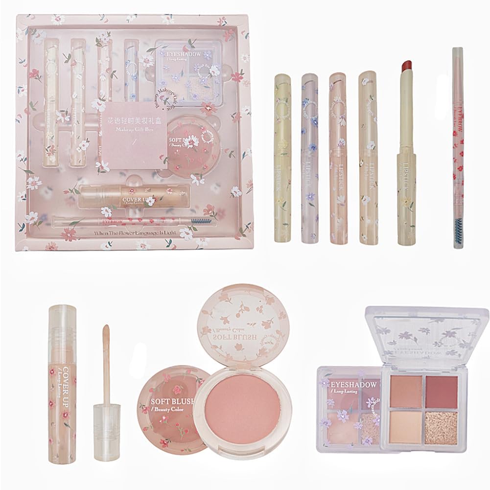 Wasaiggon 8-Piece Makeup Kit Gift Box – Lipsticks, Eyeshadow, Concealer & More