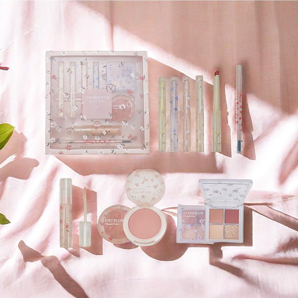 Wasaiggon 8-Piece Makeup Kit Gift Box – Lipsticks, Eyeshadow, Concealer & More