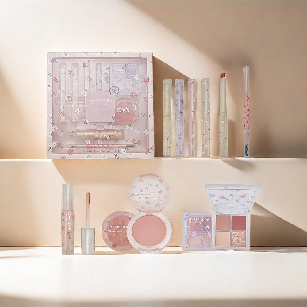 Wasaiggon 8-Piece Makeup Kit Gift Box – Lipsticks, Eyeshadow, Concealer & More