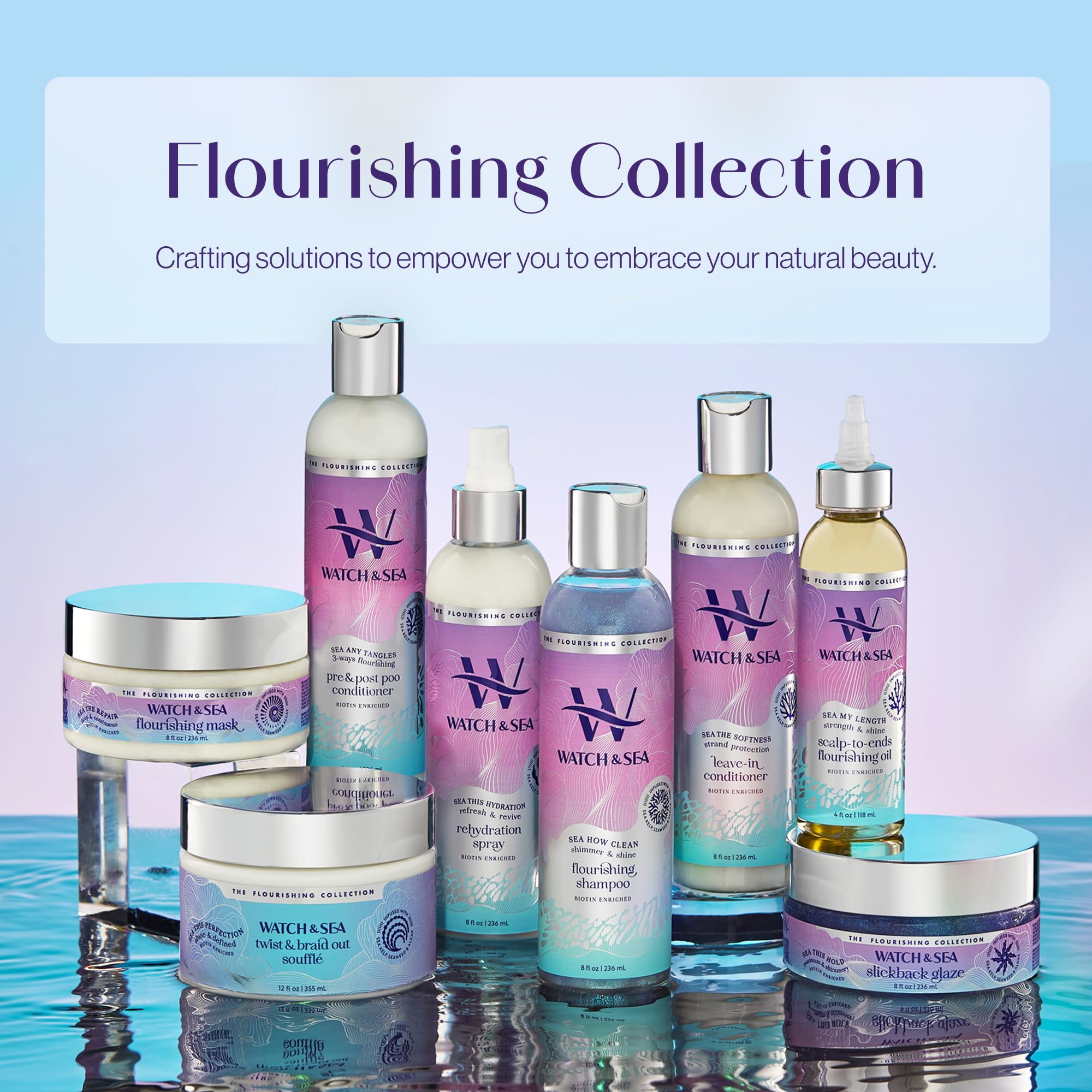 Watch & Sea Deep and Continuous Flourishing Hair Mask – Deep Conditioning for All Hair Types (8 oz)