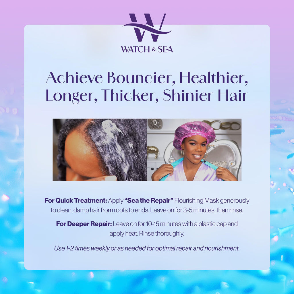 Watch & Sea Deep and Continuous Flourishing Hair Mask – Deep Conditioning for All Hair Types (8 oz)