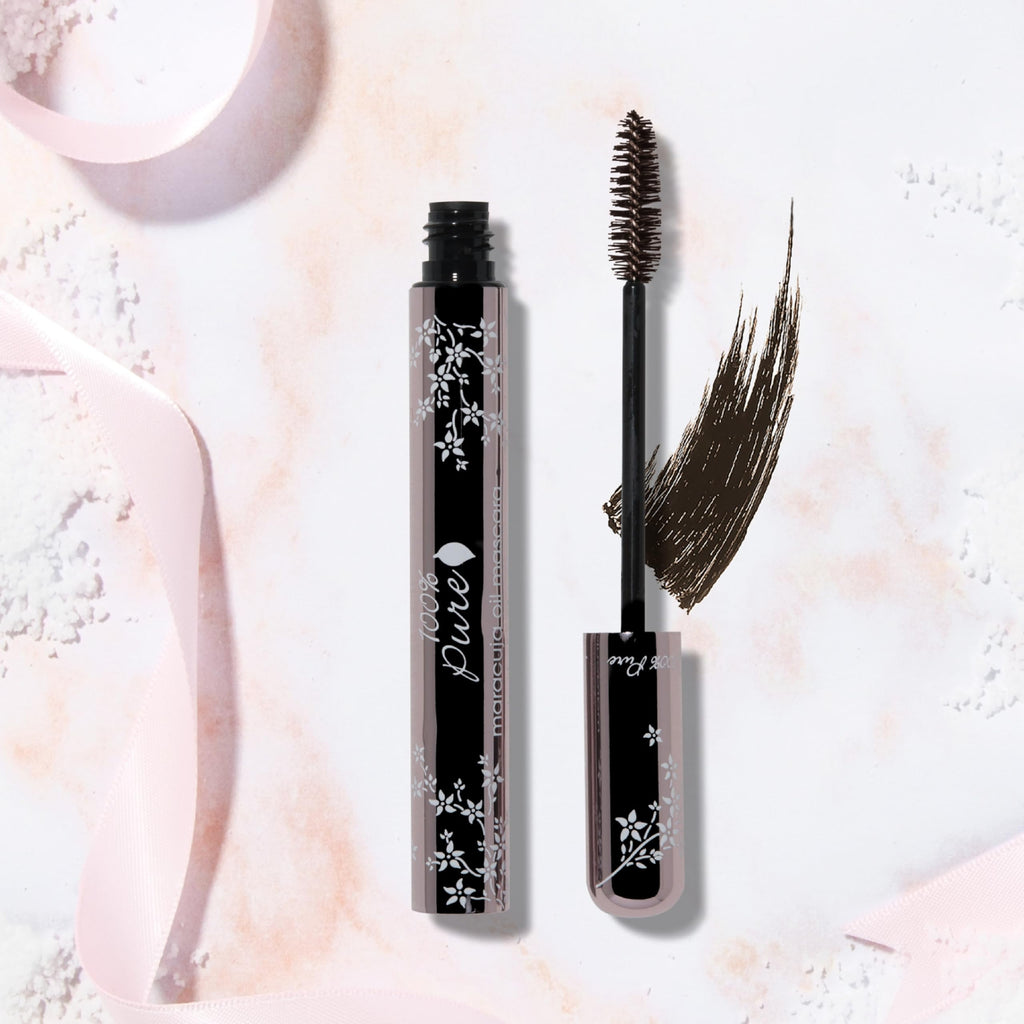 100% PURE Maracuja Oil Mascara – Dramatic Volume & Length, Natural Fruit Pigments, Vegan, Dark Chocolate, 0.35 oz