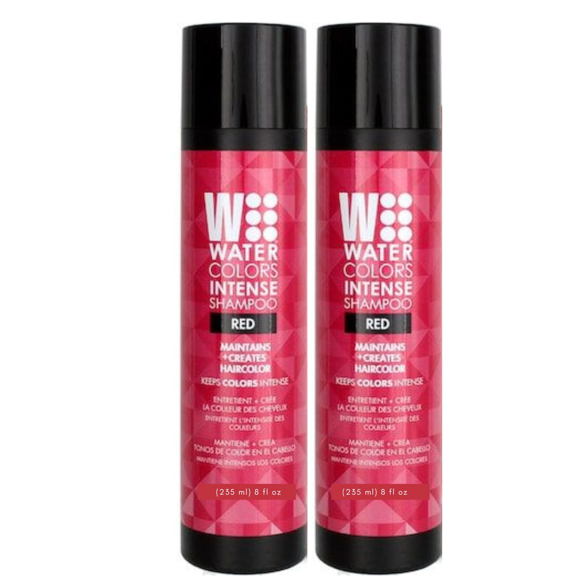 Watercolors Intense Color Depositing Shampoo – Sulfate & Paraben Free, Maintains & Enhances Red Color (8.5 oz x 2)