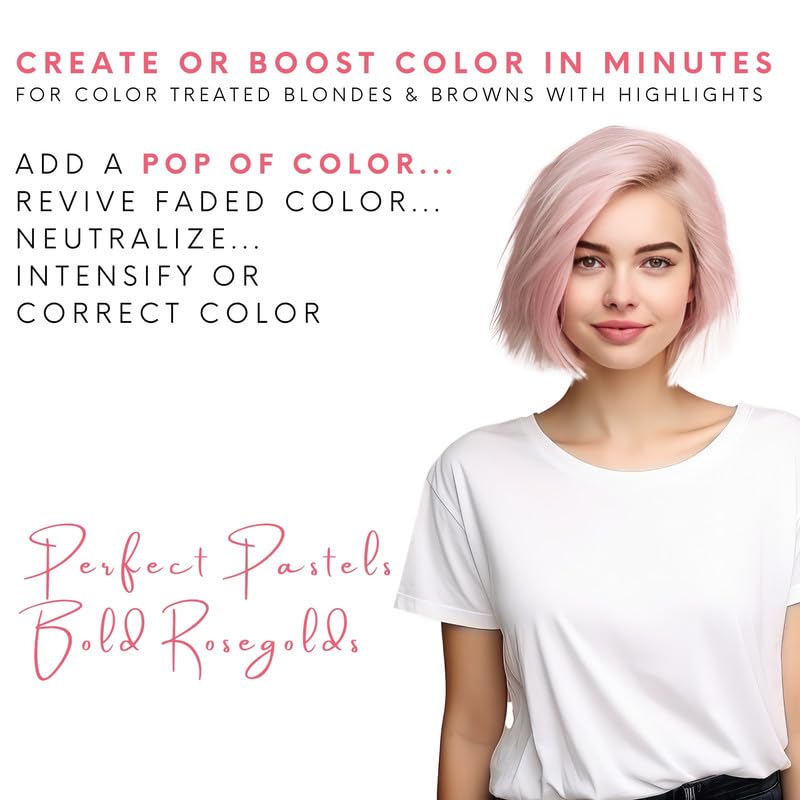 Watercolors INTENSE METALLIC Rose Gold Color Depositing Shampoo – 2 x 8 oz, Sulfate & Paraben Free