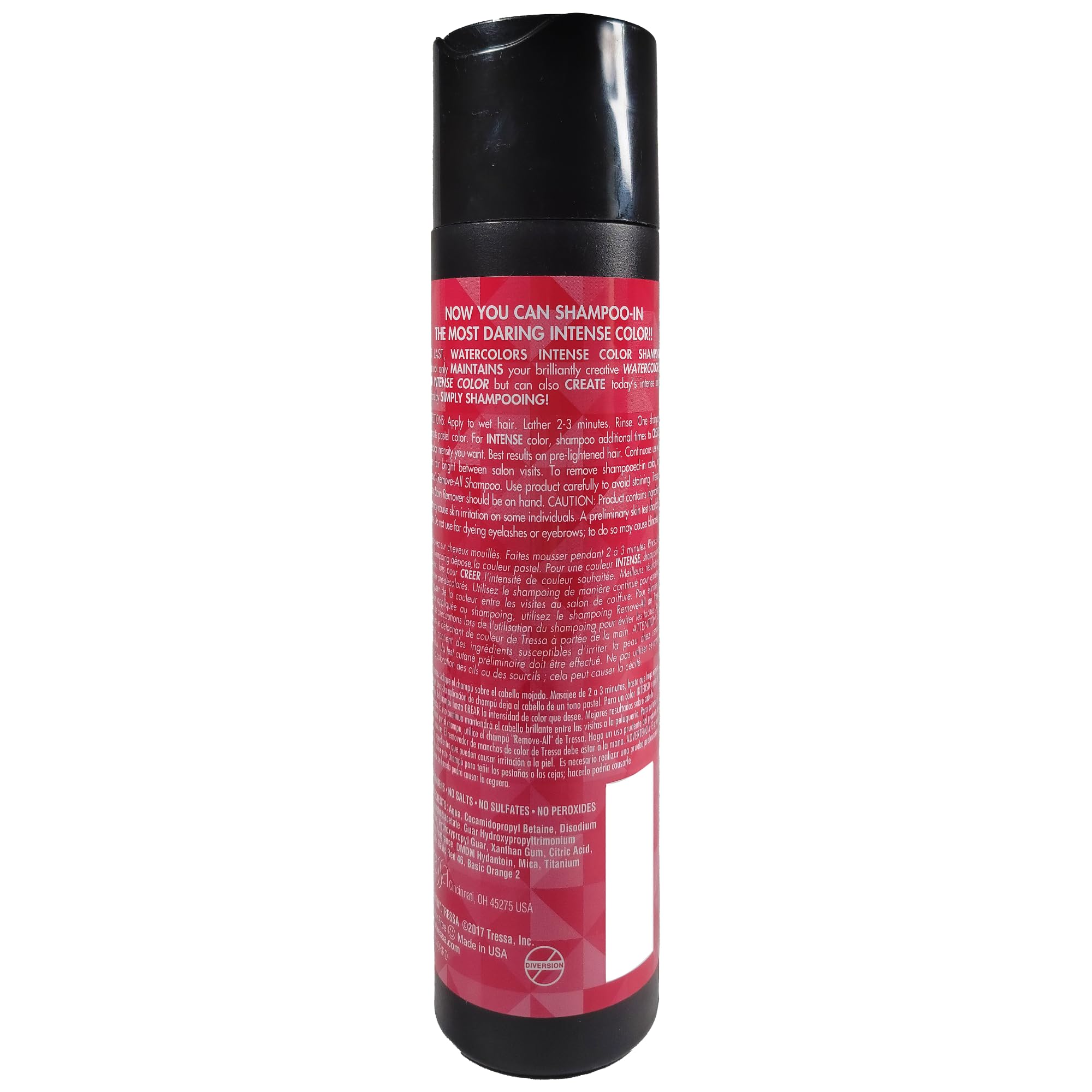 Watercolors Intense Color Depositing Shampoo – Sulfate & Paraben Free, Red 8.5 oz (Pack of 3)