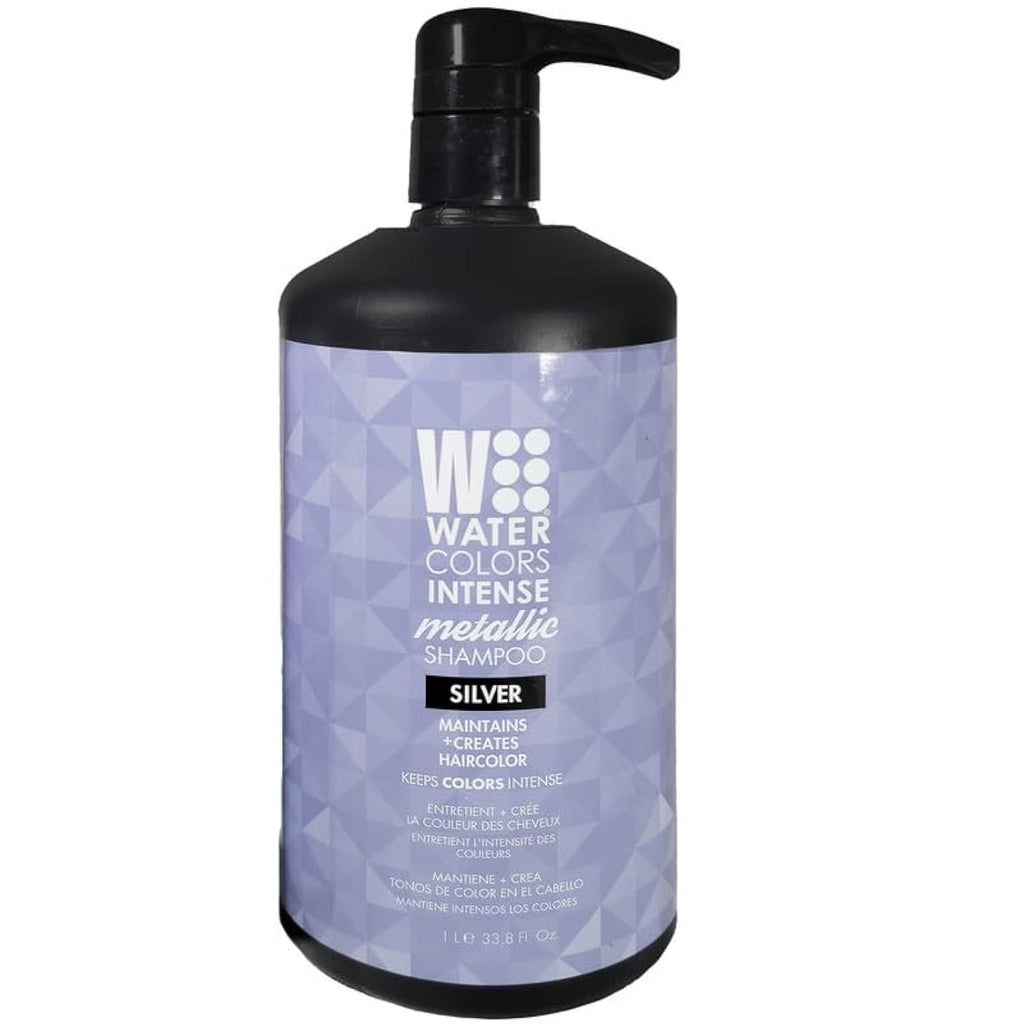 Watercolors Silver Intense Metallic Color Depositing Shampoo – 33.8 oz | Color-Depositing, Paraben & Sulfate Free