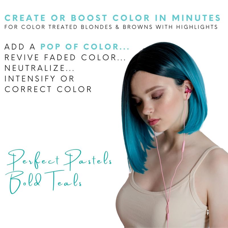 Watercolors by Tressa INTENSE 3-in-1 Color Depositing Shampoo Teal – 8 oz