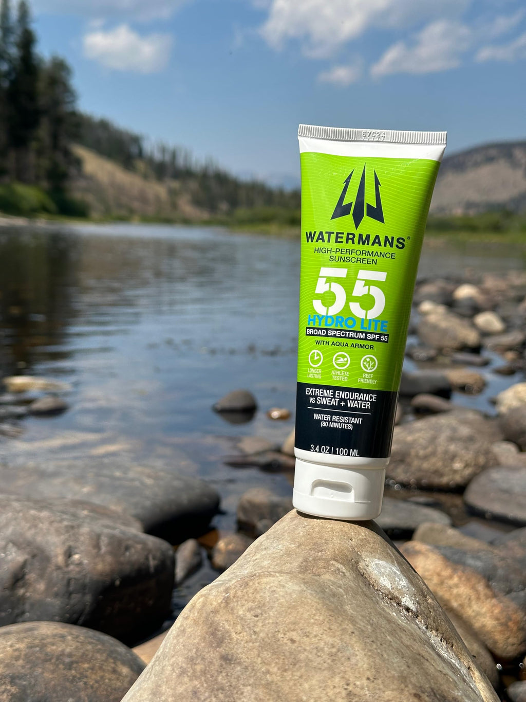 WATERMAN'S Hyrdo Lite SPF 55 Broad Spectrum Reef Safe Sunscreen for Face and Body – Fragrance-Free, Oxybenzone Free, 3.4oz (Pack of 2)