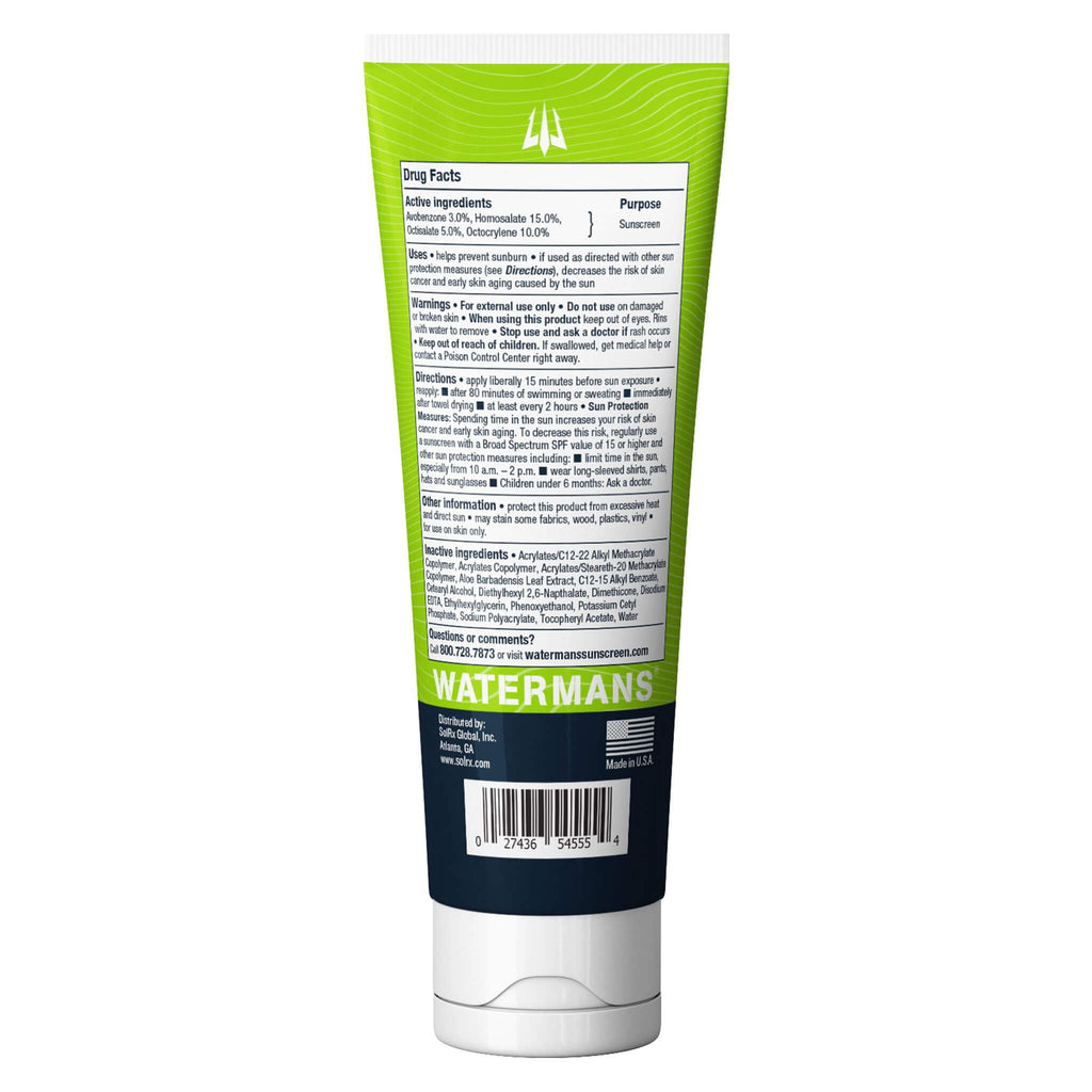 WATERMAN'S Hyrdo Lite SPF 55 Broad Spectrum Reef Safe Sunscreen for Face and Body – Fragrance-Free, Oxybenzone Free, 3.4oz (Pack of 2)