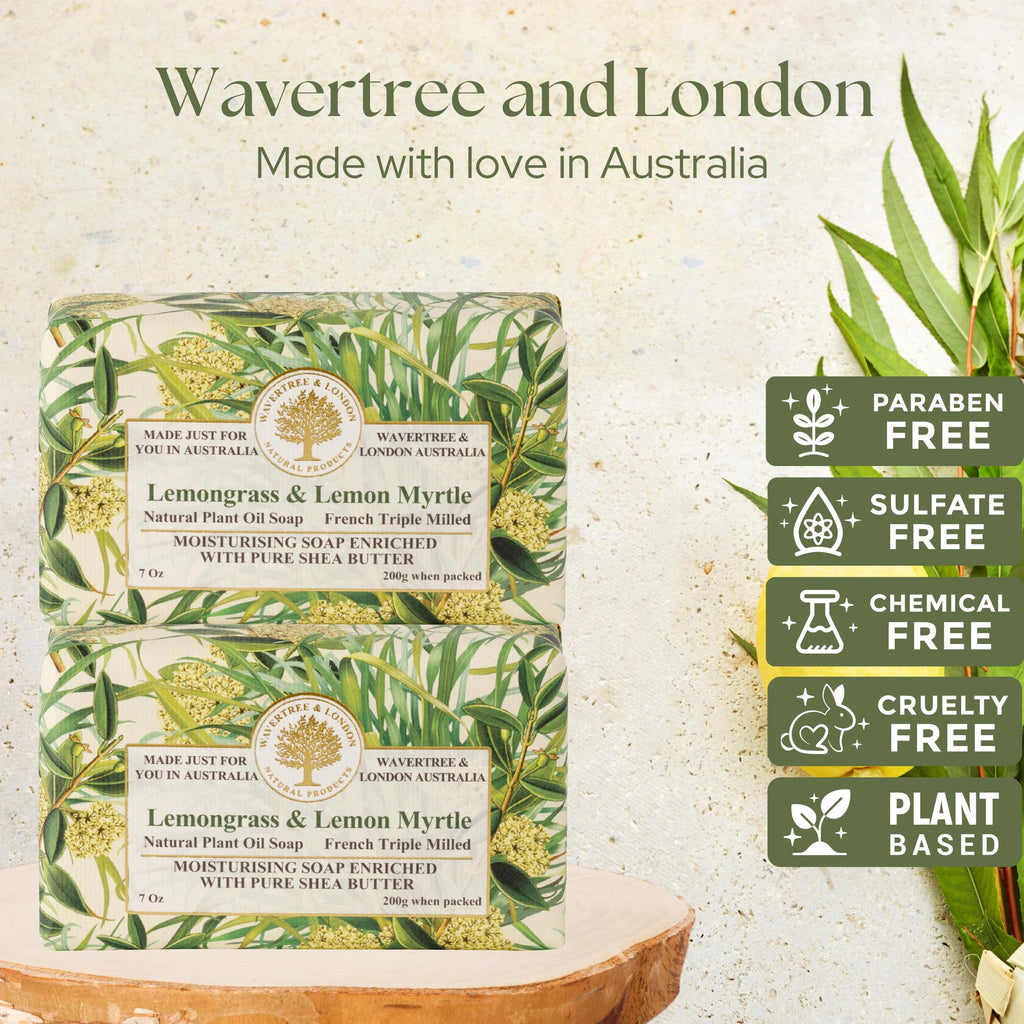 Wavertree & London Lemongrass & Lemon Myrtle Natural Soap – 2 Bars, 7oz