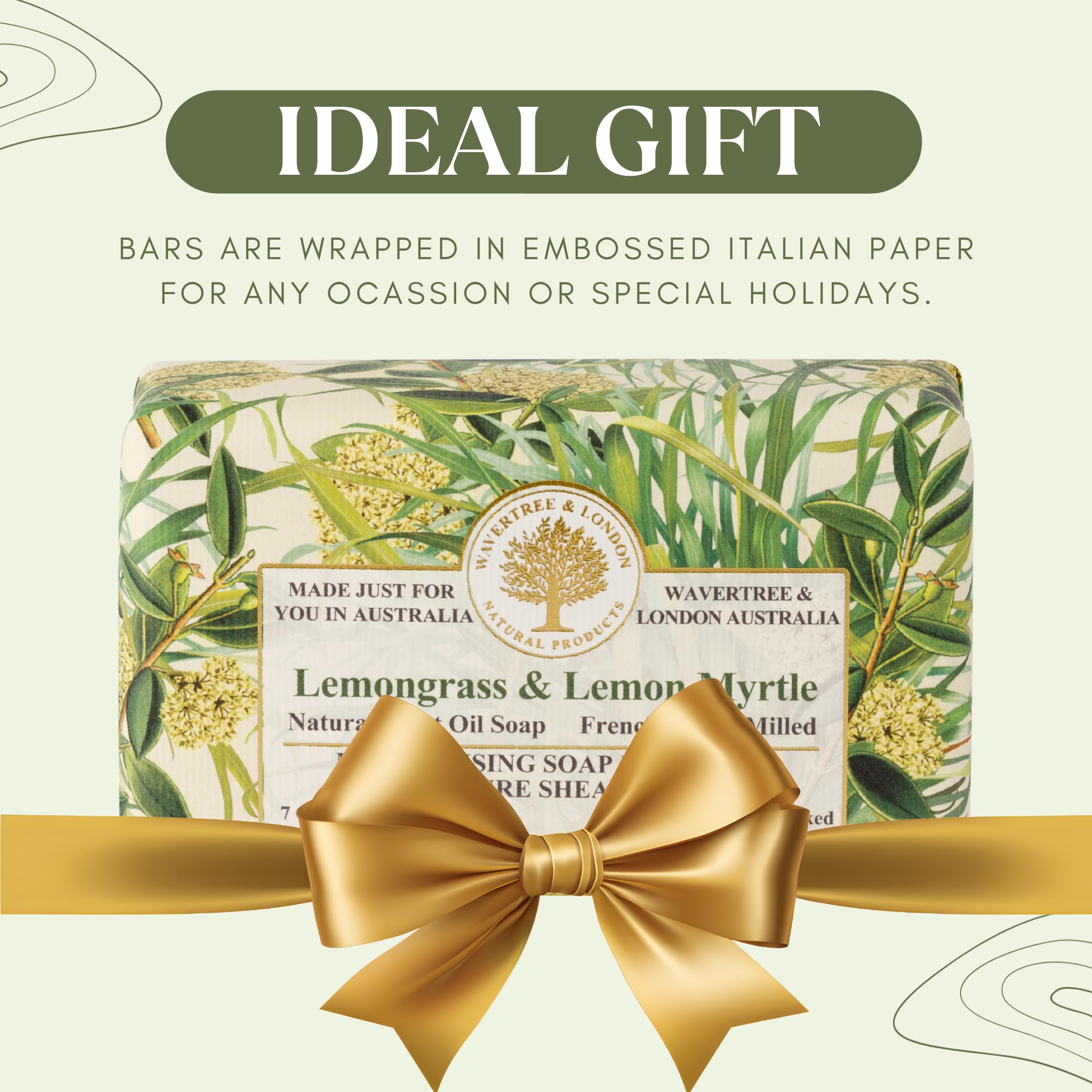 Wavertree & London Lemongrass & Lemon Myrtle Natural Soap – 2 Bars, 7oz