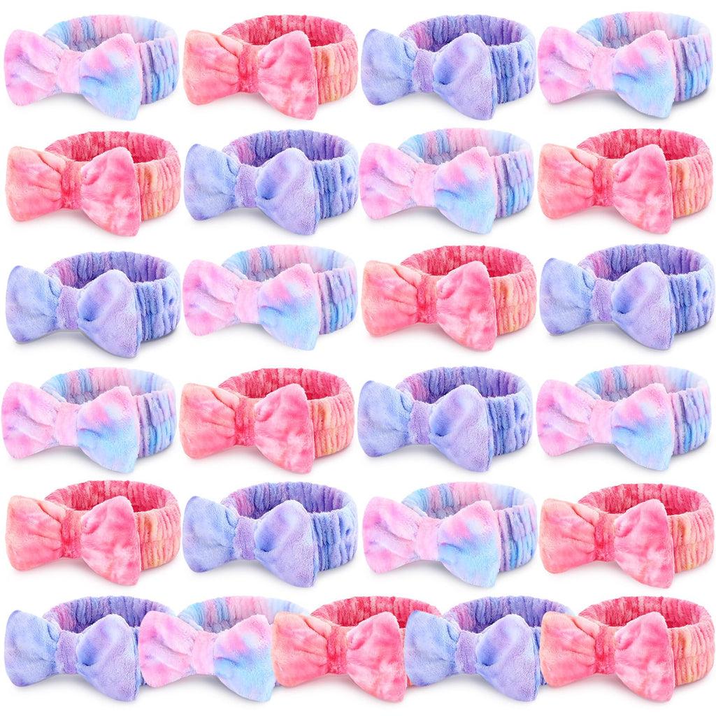 Wavyknot 25 Pcs Spa Headbands Bulk — Soft Coral Fleece Makeup Hairbands for Skincare & Makeup