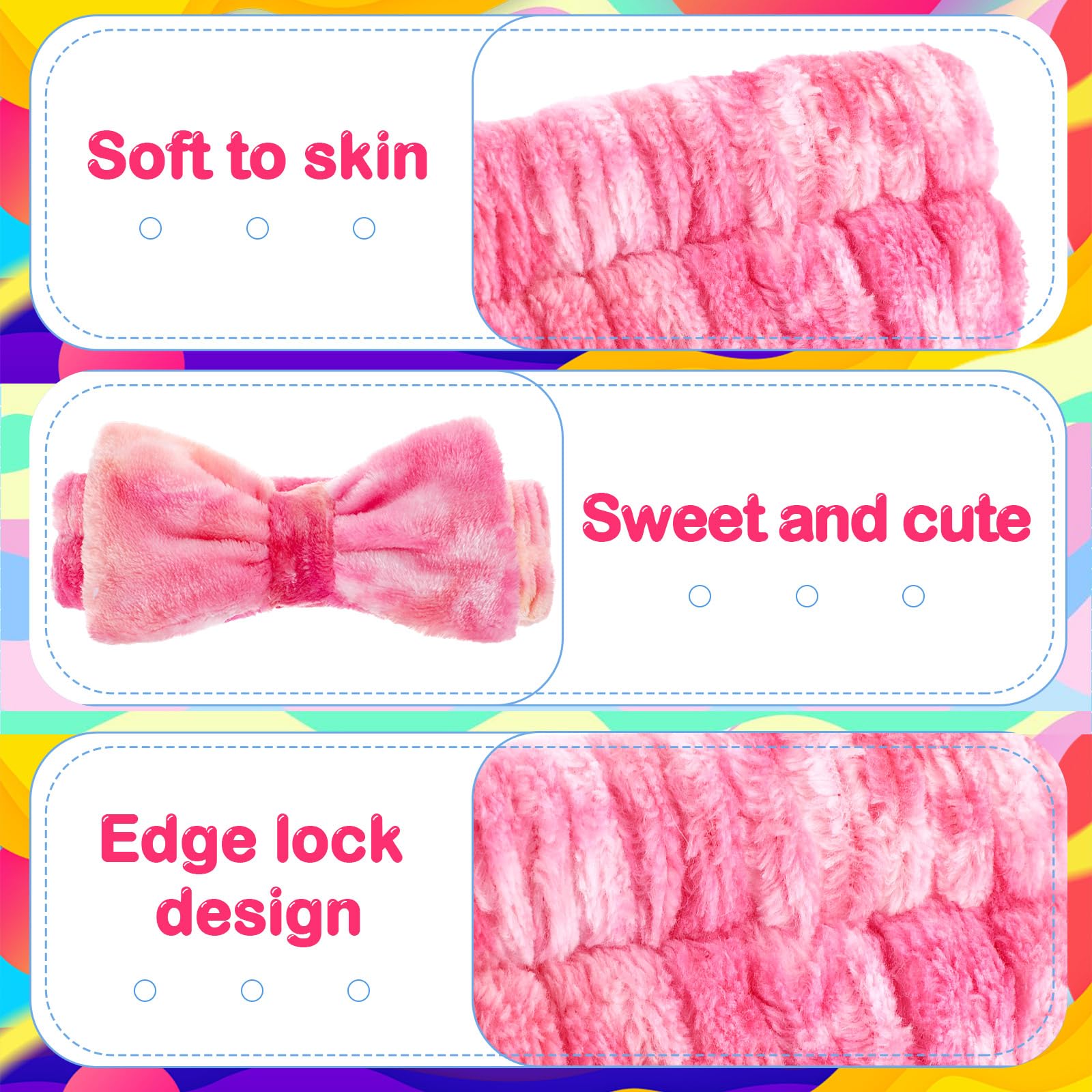 Wavyknot 25 Pcs Spa Headbands Bulk — Soft Coral Fleece Makeup Hairbands for Skincare & Makeup