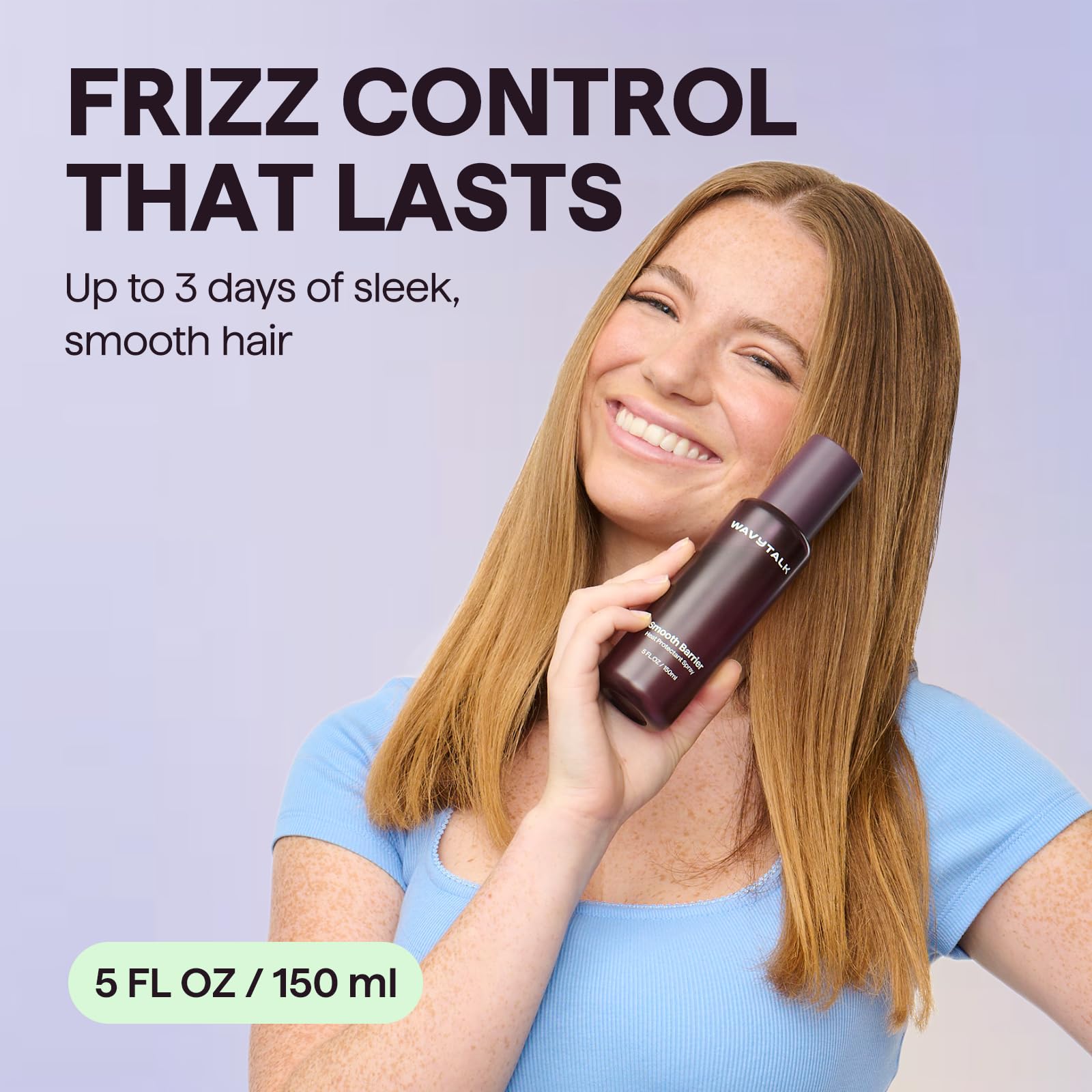 Wavytalk Smooth Barrier Heat Protectant Spray - 450°F Protection & Frizz Control