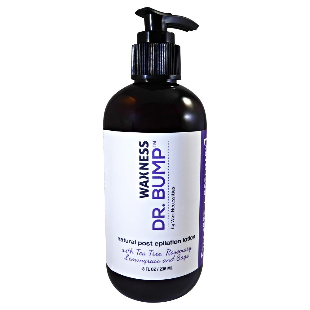 Wax Necessities Waxness Dr. Bump Natural Pre-Post Lotion – Tea Tree, Rosemary, Lemongrass & Sage (8 oz)