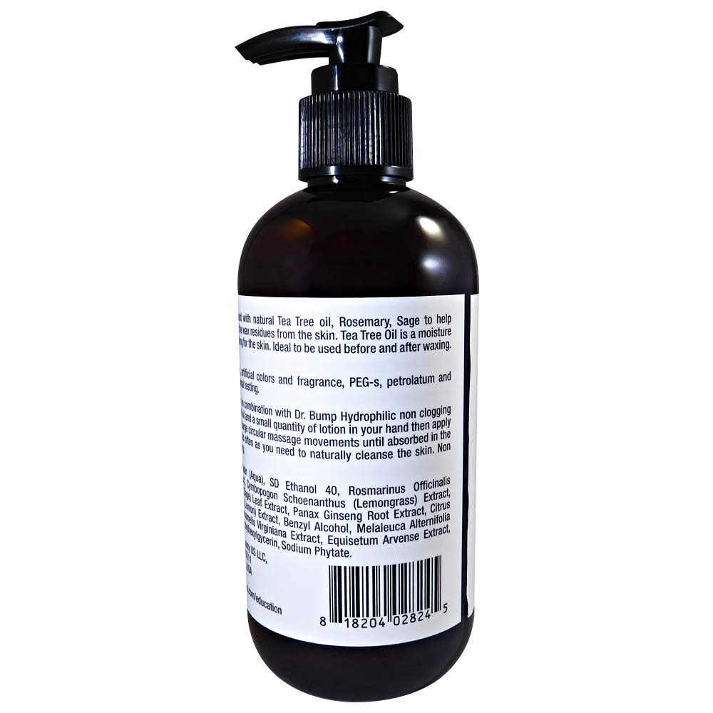 Wax Necessities Waxness Dr. Bump Natural Pre-Post Lotion – Tea Tree, Rosemary, Lemongrass & Sage (8 oz)